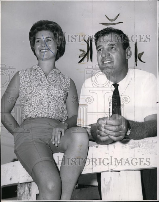1962 Press Photo Former Major league baseball player Walt Dropo, Noreen Kelsher - Historic Images
