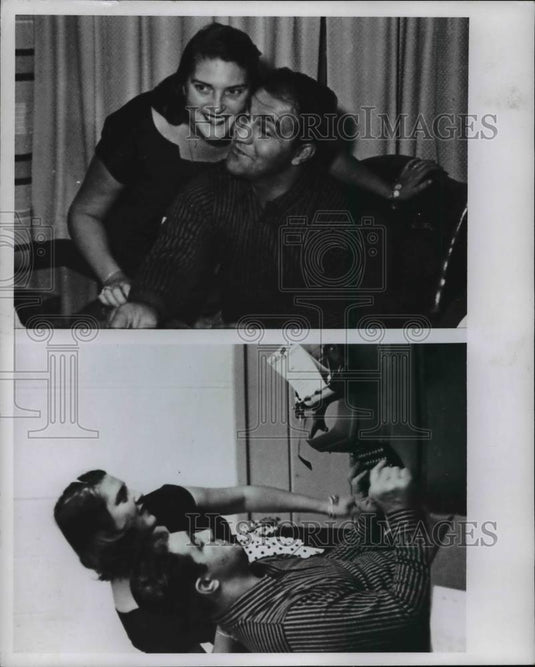 1956 Press Photo Mr. and Mrs. Rocky Marciano - cvb58919 - Historic Images
