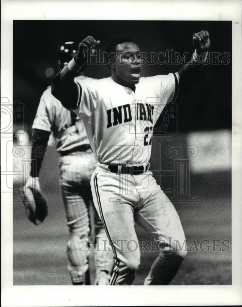 Press Photo Cleveland Indians Player Mel Hall - cvb58134 - Historic Images