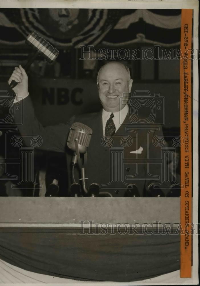 1940 Press Photo James Farley On Speakers Stand - nee95789 - Historic Images