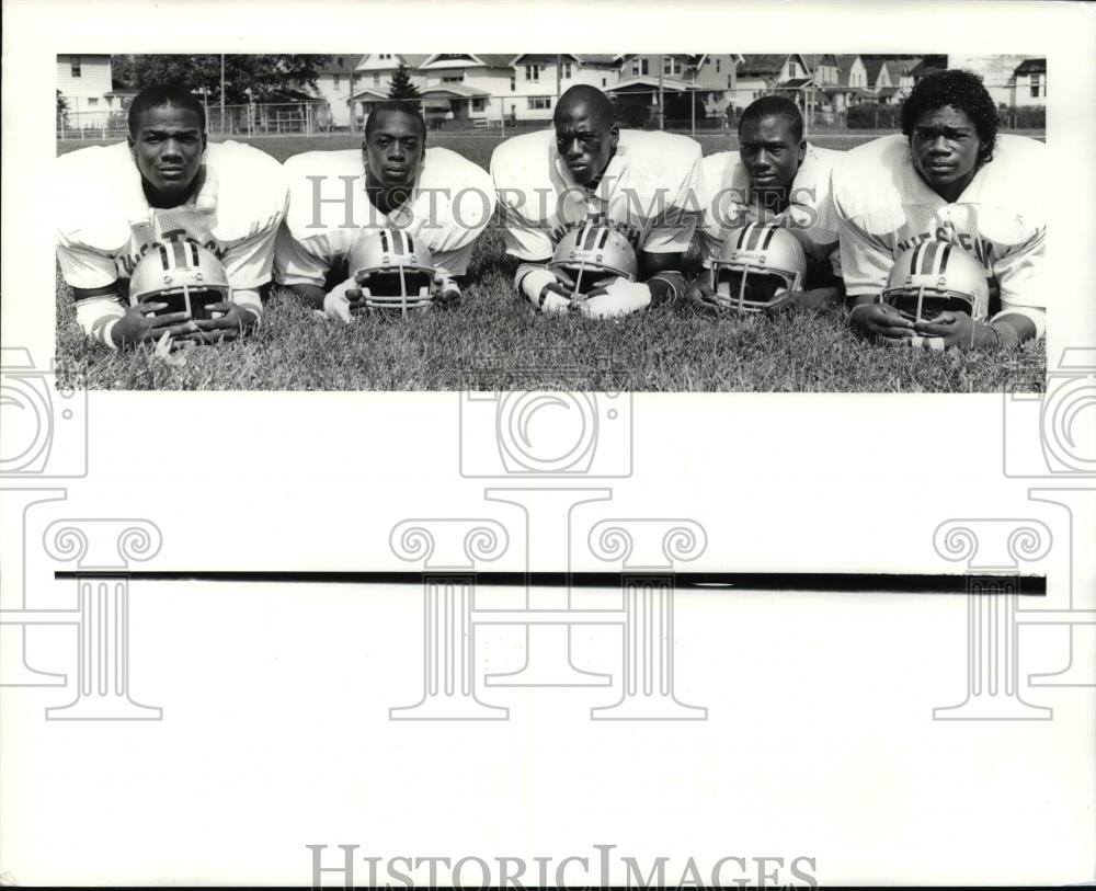 1985 Press Photo L-R: Tim James,Stanley Jackson,Anthony Jages, Jesse Lewis - Historic Images