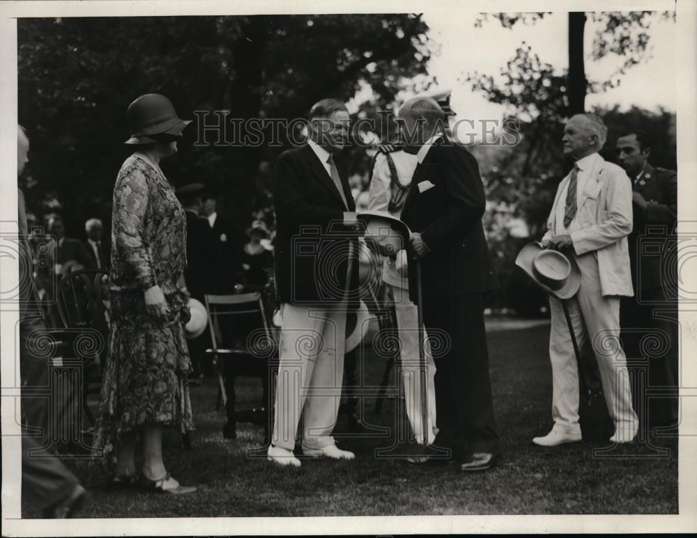 1929 Press Photo President Hoover greets Speaker of the House Nicholas Longworth - Historic Images