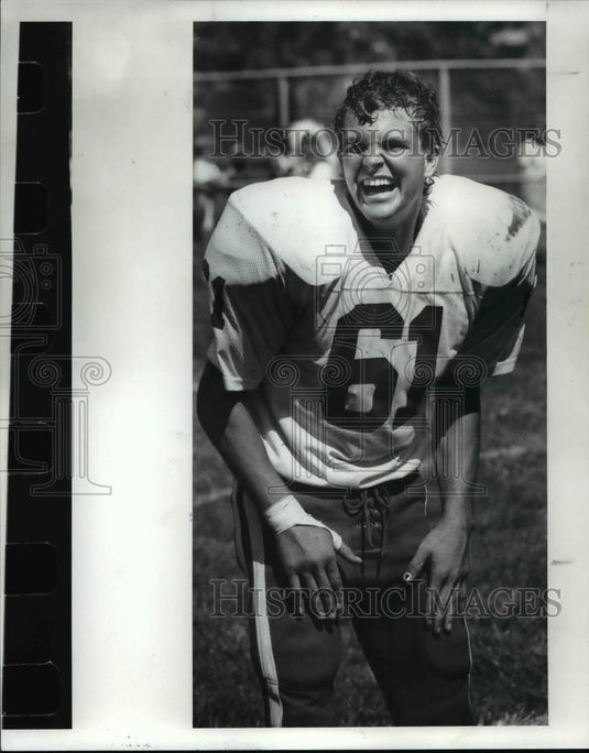 1989 Press Photo Joe Lausin of Ledgemont Plays Football and Marching Band - Historic Images