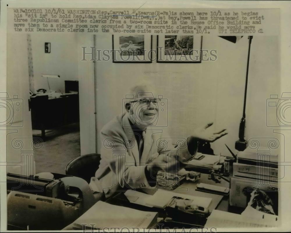 1961 Press Photo Rep Carroll Kearne begins sit in - nef01481 - Historic Images