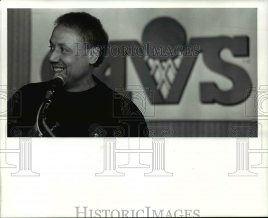 1991 Press Photo Press Conference Announcing Resigning of Lenny Wilkens - Historic Images