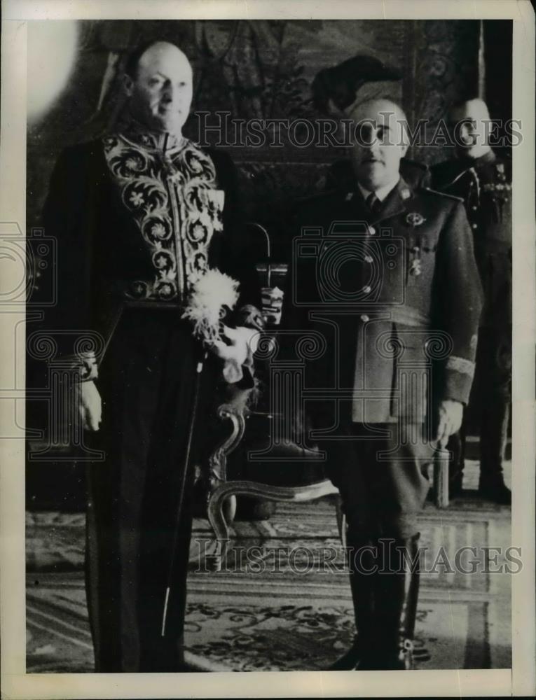 1946 Press Photo Ambassador P.E. Teppema, General Francisco Franco - Historic Images
