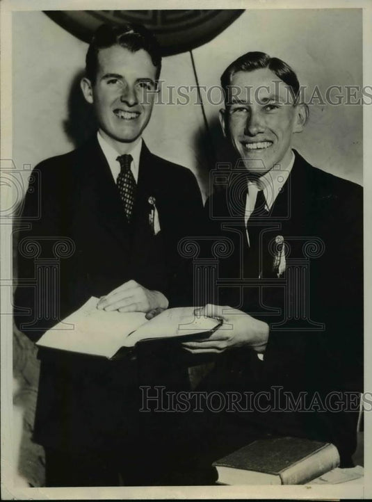 1933 Press Photo W.C. Dobbs And Roy Henry Win Debate Tournament In Ohio - Historic Images