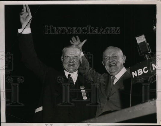 1936 Press Photo Pres.Herbert Hoover and Bertrand H.Snell, Chairman of GOP - Historic Images