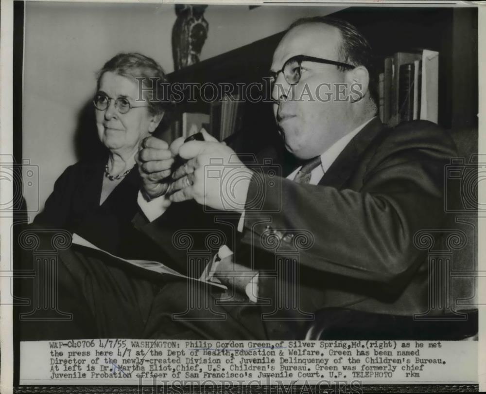 1955 Press Photo Philip Gordon Green Named Director Of Children&#39;s Bureau - Historic Images