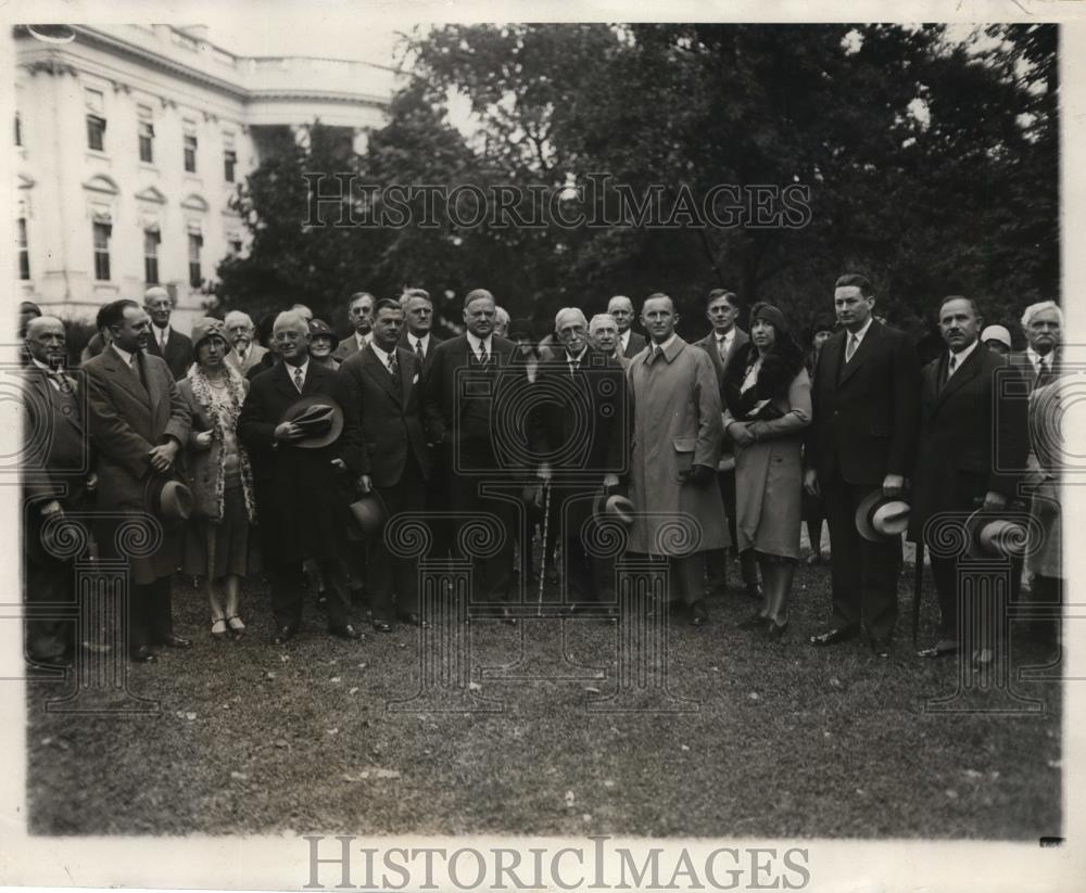 1929 Press Photo Committee of Engineers visits President Hoover at White House - Historic Images