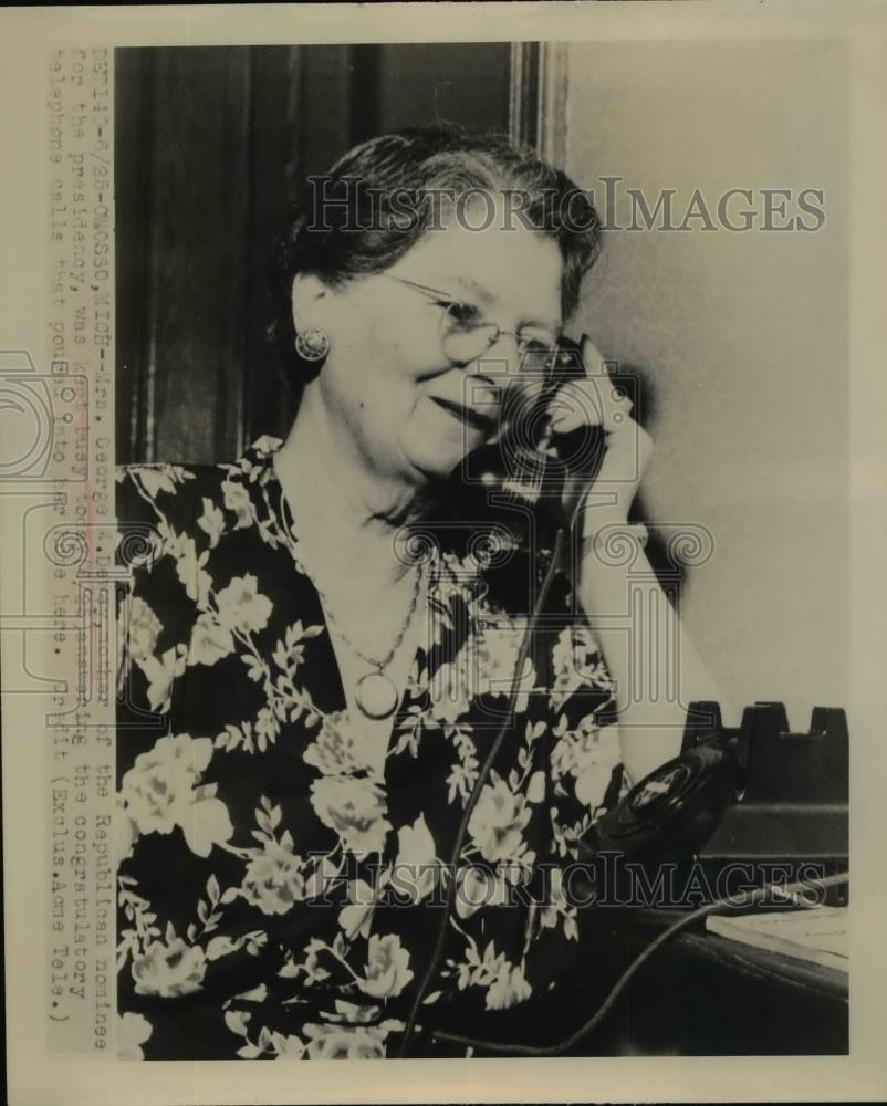 1948 Press Photo Mrs.George M.Dewey mother of Republican Presidential nominee - Historic Images