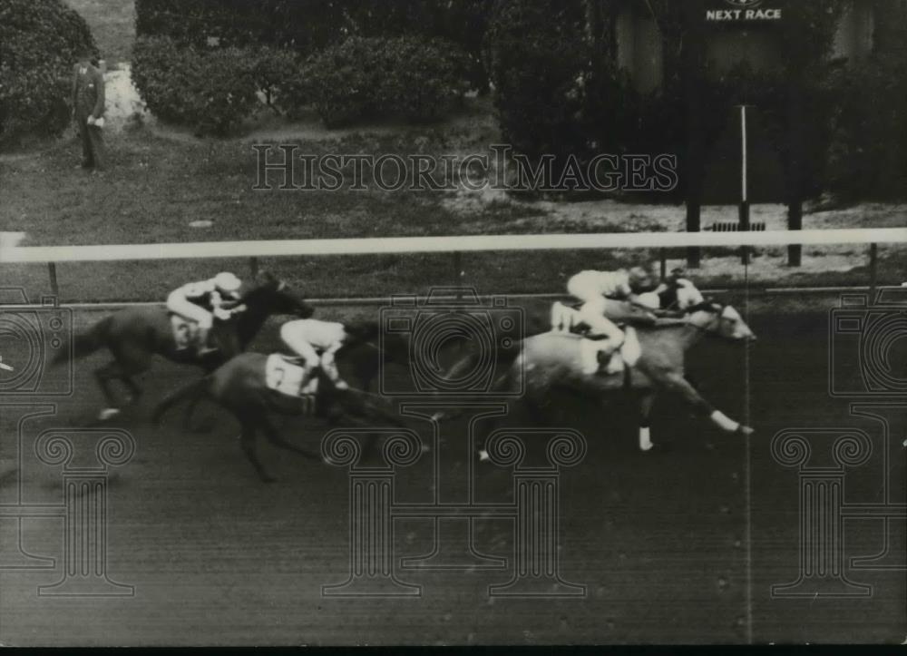 1936 Press Photo Hileah Park Florida race Silver Fleece wins Grog 2nd - Historic Images