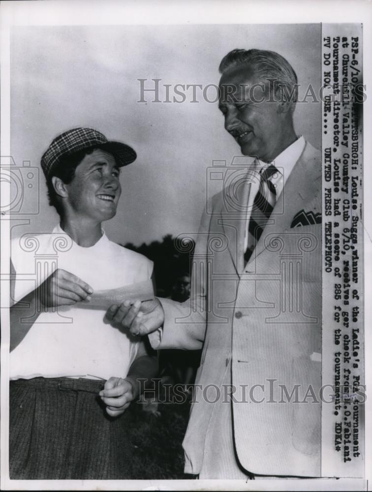 1957 Press Photo Ladies&#39; PGA Tournament winner Louise Suggs, Churchill Valley CC - Historic Images