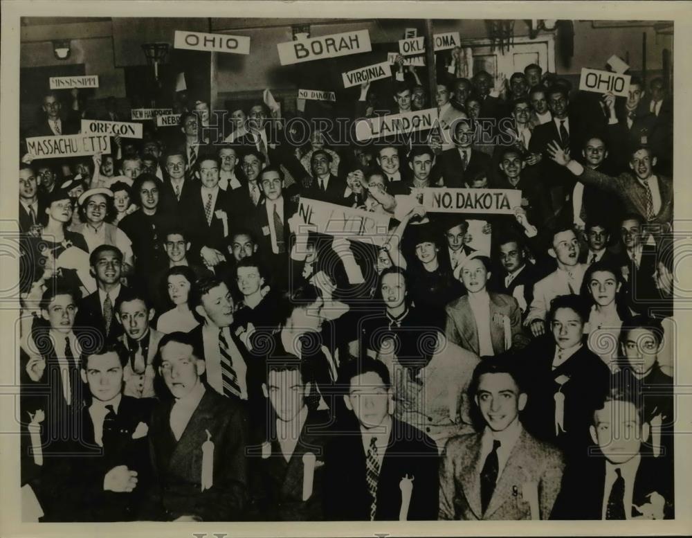 1936 Press Photo Student in a mock Natl. Republican Convention at Temple Univ - Historic Images