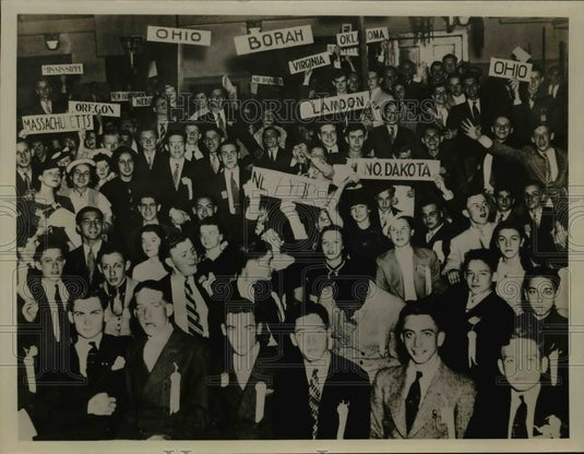 1936 Press Photo Student in a mock Natl. Republican Convention at Temple Univ - Historic Images