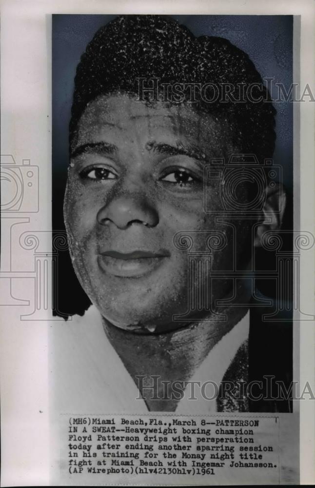 1961 Press Photo Heavyweight boxing champion Floyd Patterson - cvb58952 - Historic Images