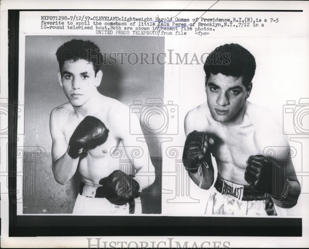 1957 Press Photo Harold Homes to fight Lulu Perez in Cleveland - net01609 - Historic Images