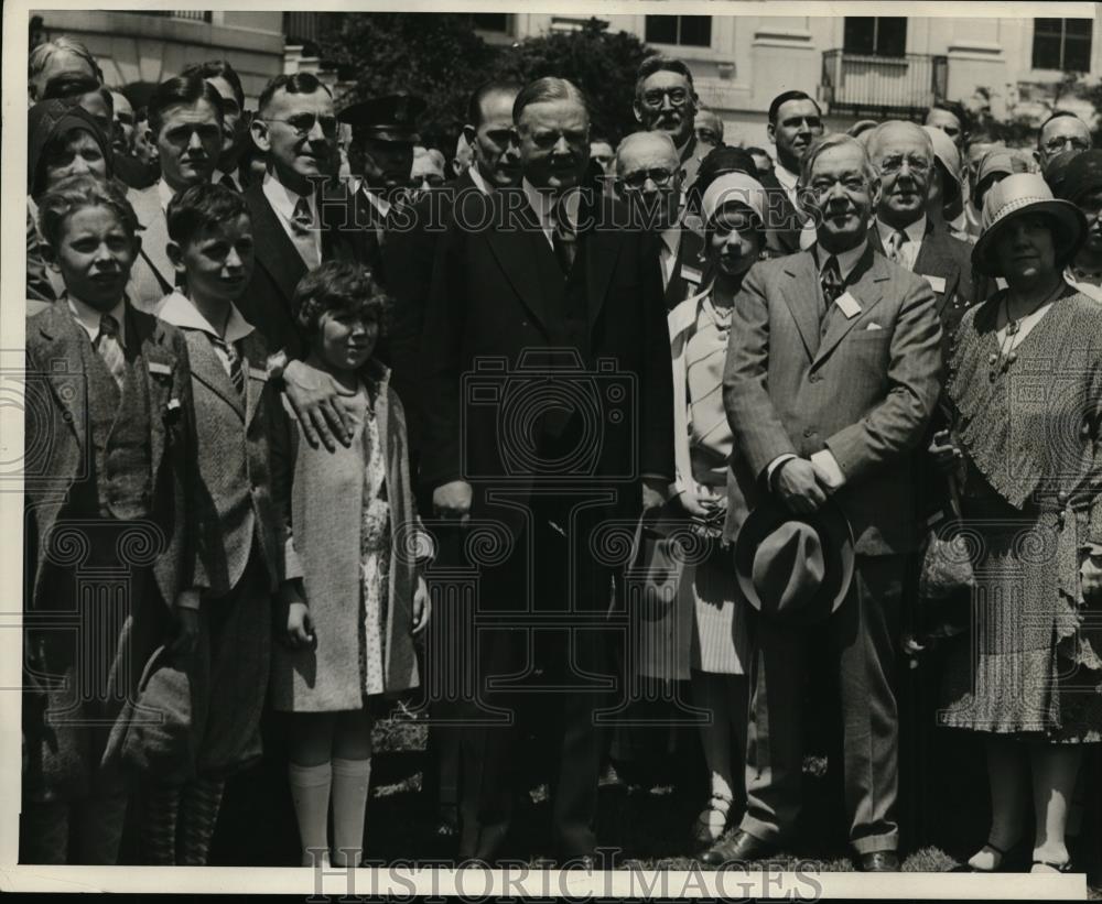 1929 Press Photo Pres. Herbert Hoover with the American Railway Association - Historic Images