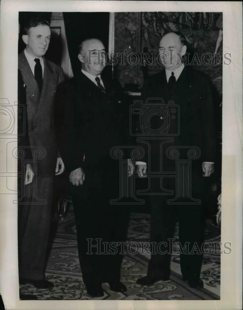 1949 Press Photo James P. Richards, Senator Owen Brewster, Francisco Franco - Historic Images