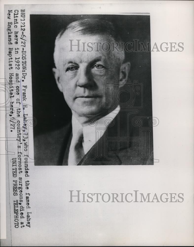 1953 Press Photo Dr Frank Lahey founder of Lahey Clinic dies - Historic Images