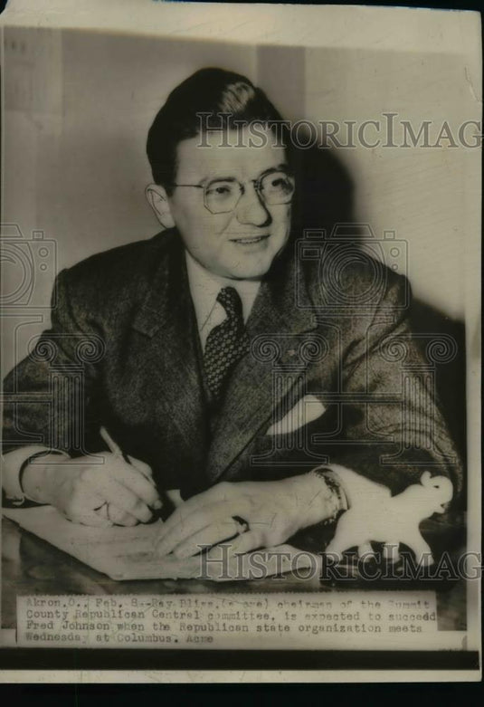1949 Press Photo Chairman Of The Summit Ray Bliss - nee96366 - Historic Images