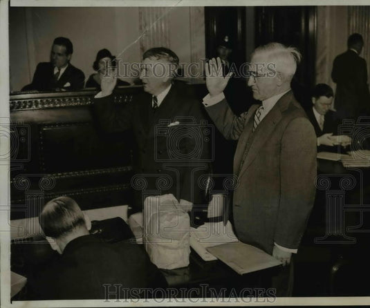 1935 Press Photo George A.Parker and Homer L.Ferguson at Senate Munitions Trial - Historic Images