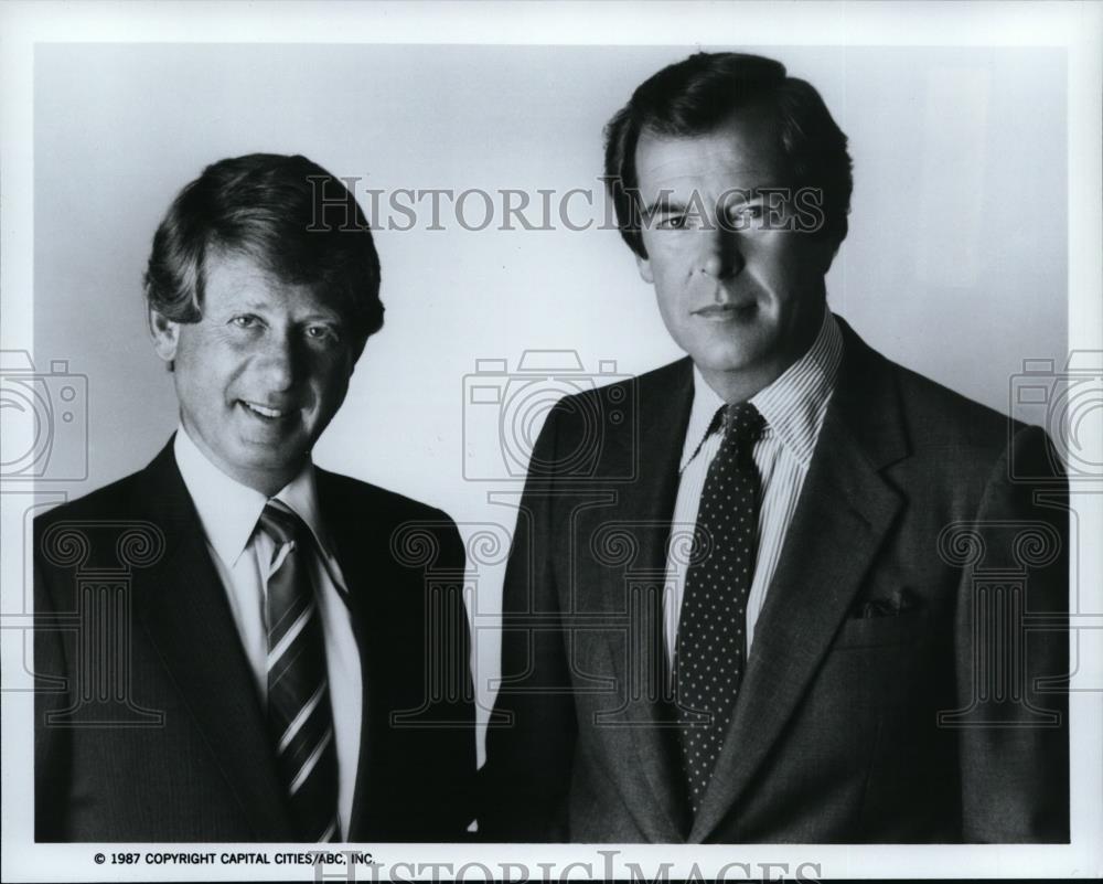 1987 Press Photo Ted Koppel and Peter Jennings news correspondent - spp00340 - Historic Images