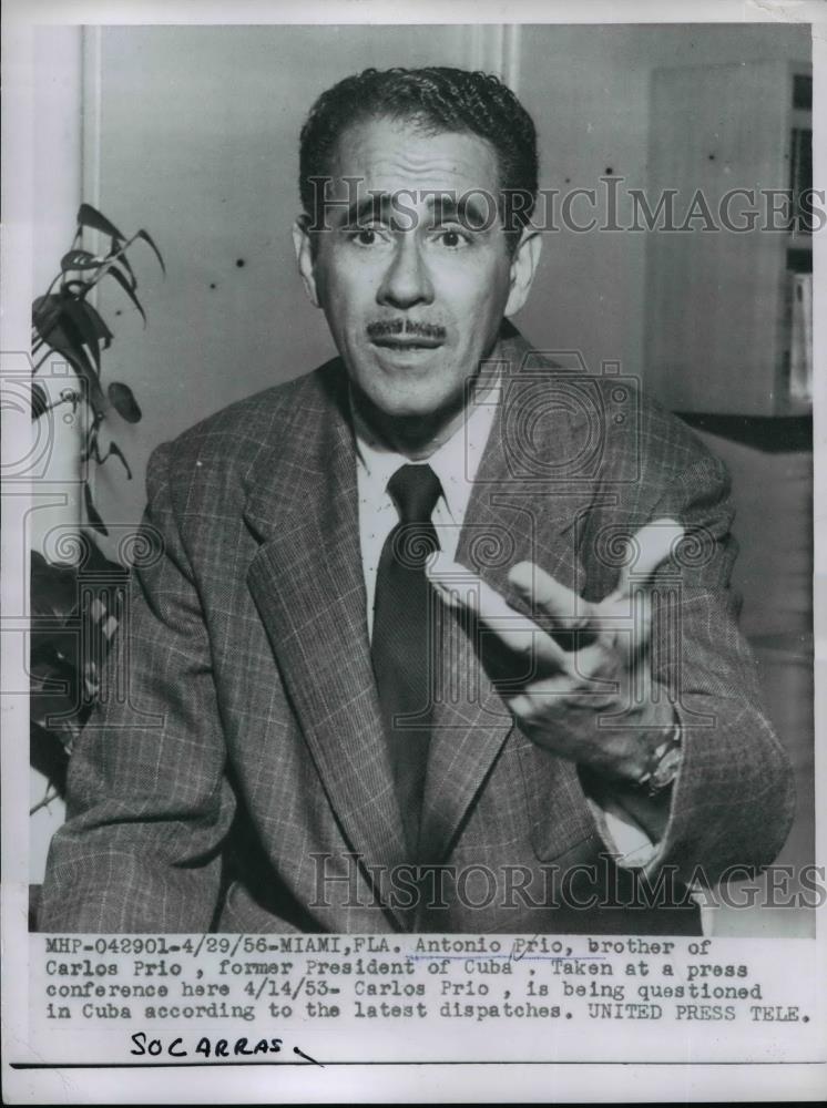 1956 Press Photo Antonio Prio brother of former Cuban President Carlos Prio - Historic Images