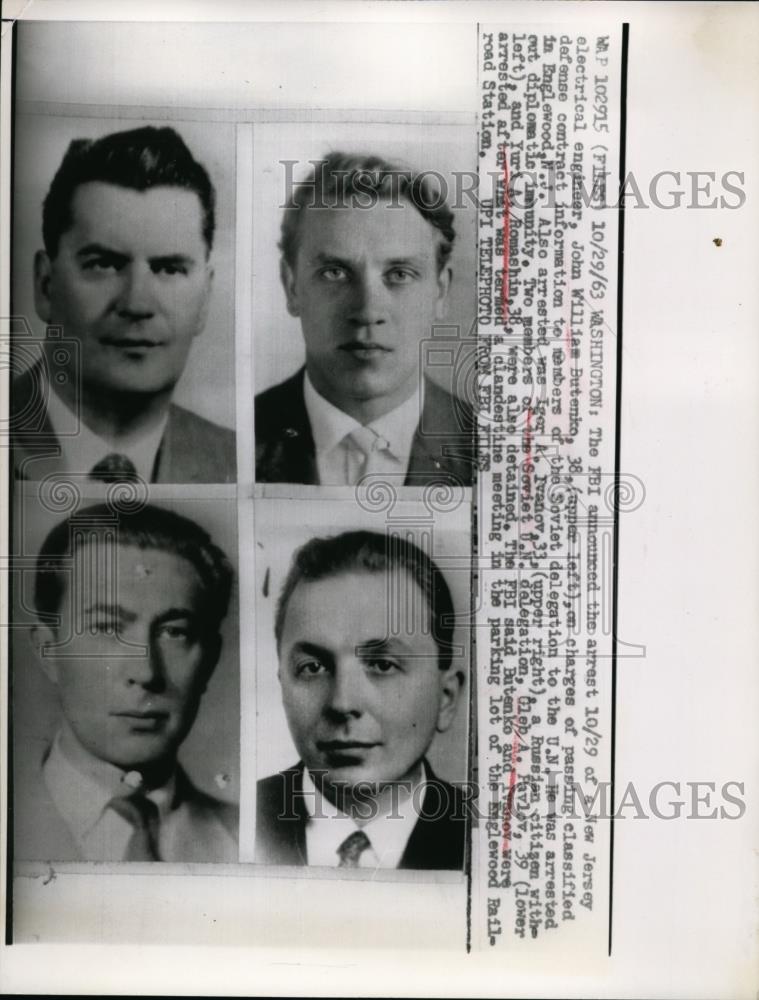 1963 Press Photo John Butenko arrested for supplying info to Soviet delegation - Historic Images