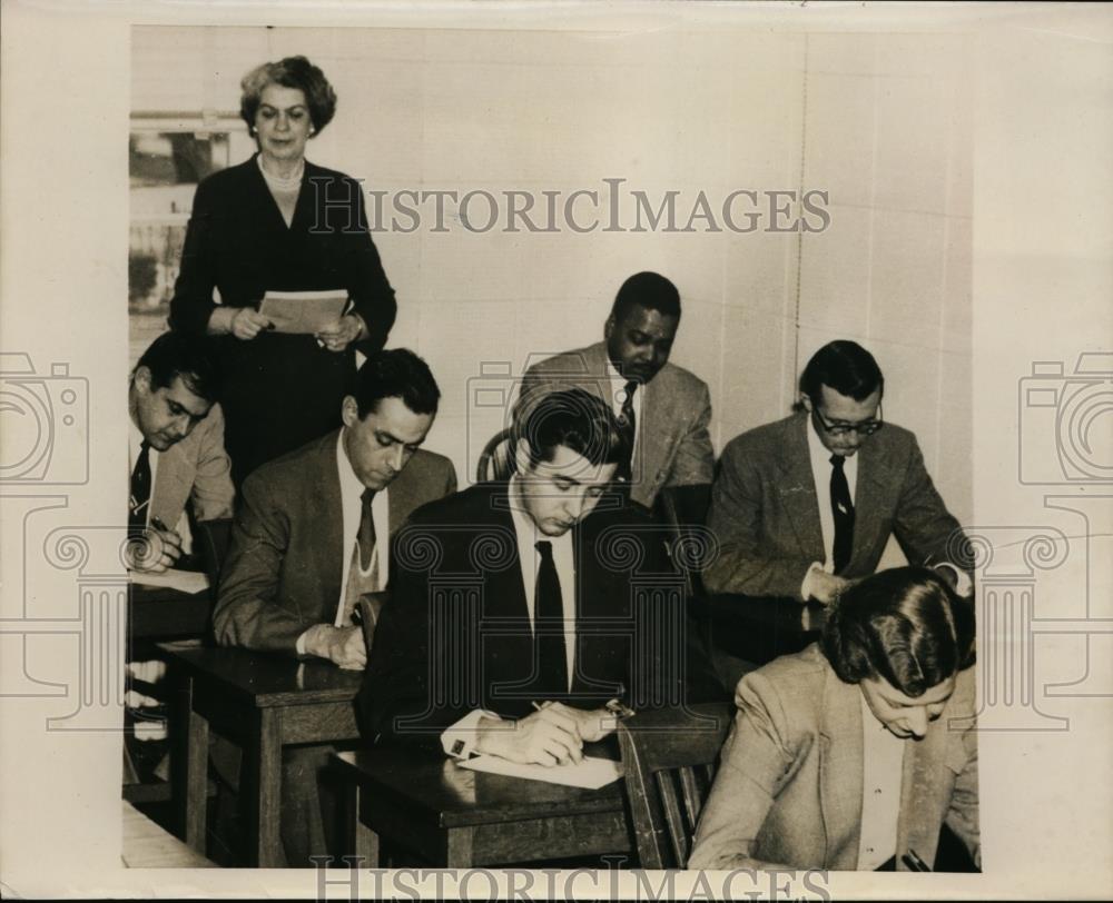 1955 Press Photo Junior Management Exam - nee94181 - Historic Images