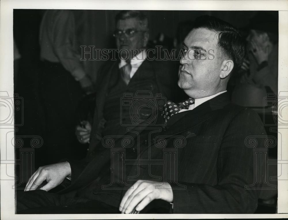 1937 Press Photo Judge Morris Saylor testifies at Senate Civil Liberties hearing - Historic Images