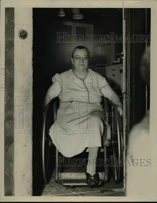 1950 Press Photo Mrs. Veronica Morancik in Wheelchair - nee95301 - Historic Images