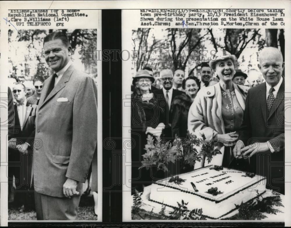 1959 Press Photo Pres. Eisenhower During The Presentation Of White House Law - Historic Images