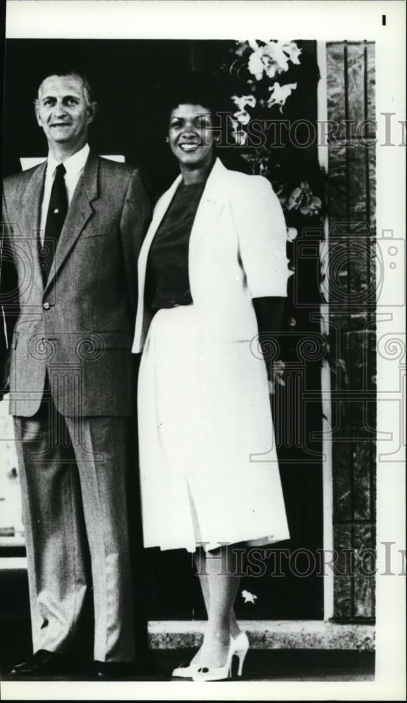 1984 Press Photo Mr. and Mrs. Ed Seaga, Jamaican Prime Minister - spa18843 - Historic Images