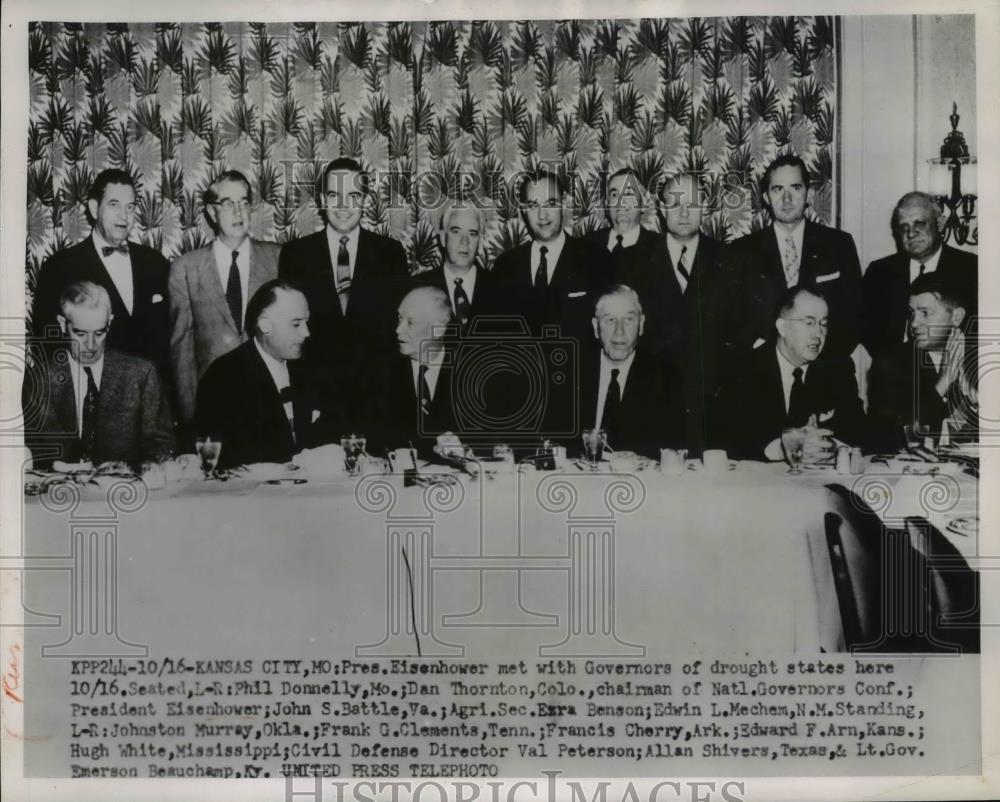 1953 Press Photo President Eisenhower With Governors Of States Hit By Drougt - Historic Images