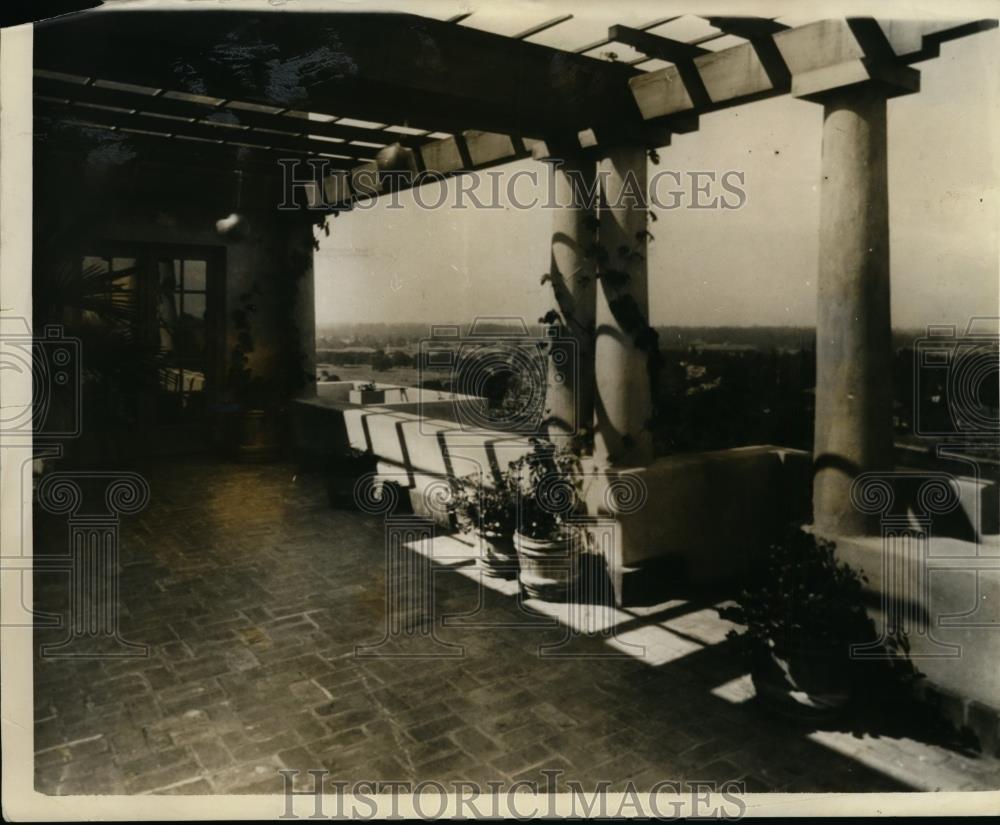 1928 Press Photo View of Stanford University from roof porch of Hoover home - Historic Images