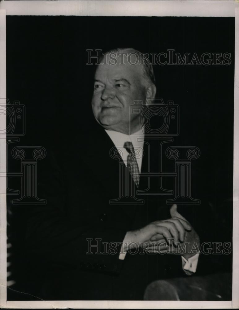 1936 Press Photo Herbert Hoover address at the Academy of Music at Philadelphia - Historic Images