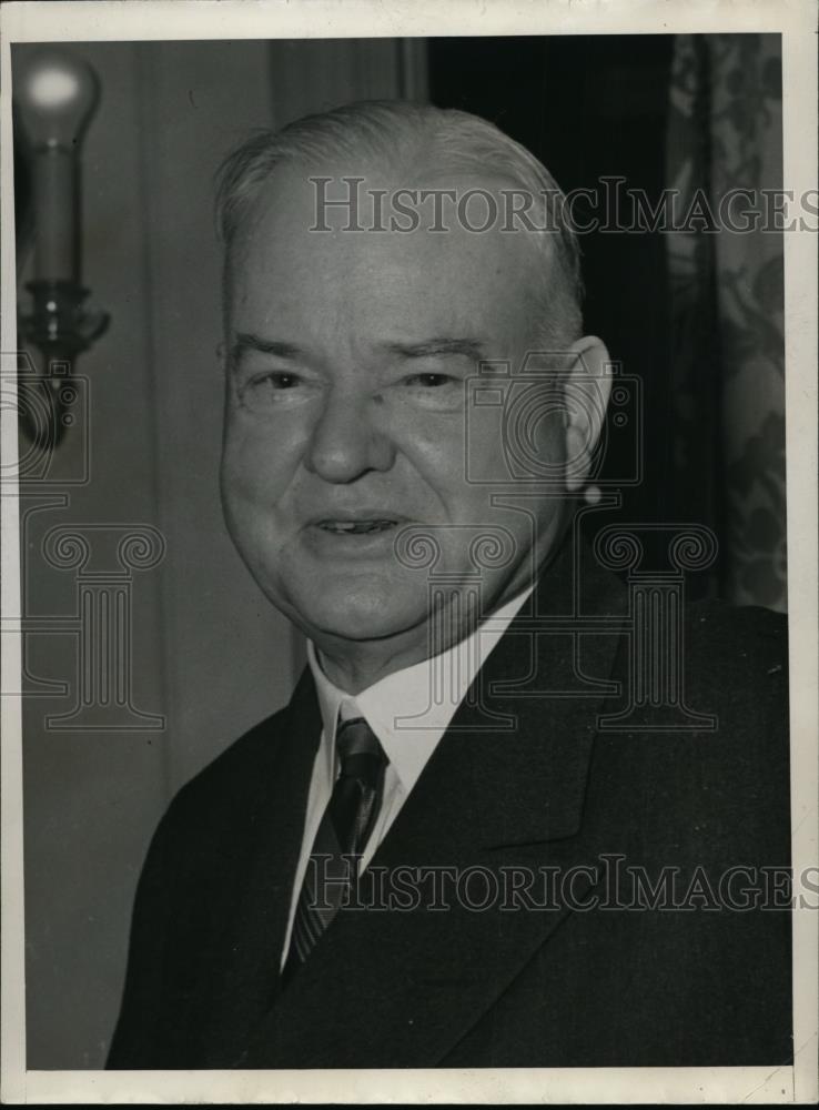 1939 Press Photo Portrait Of Herbert Hoover - nee93807 - Historic Images