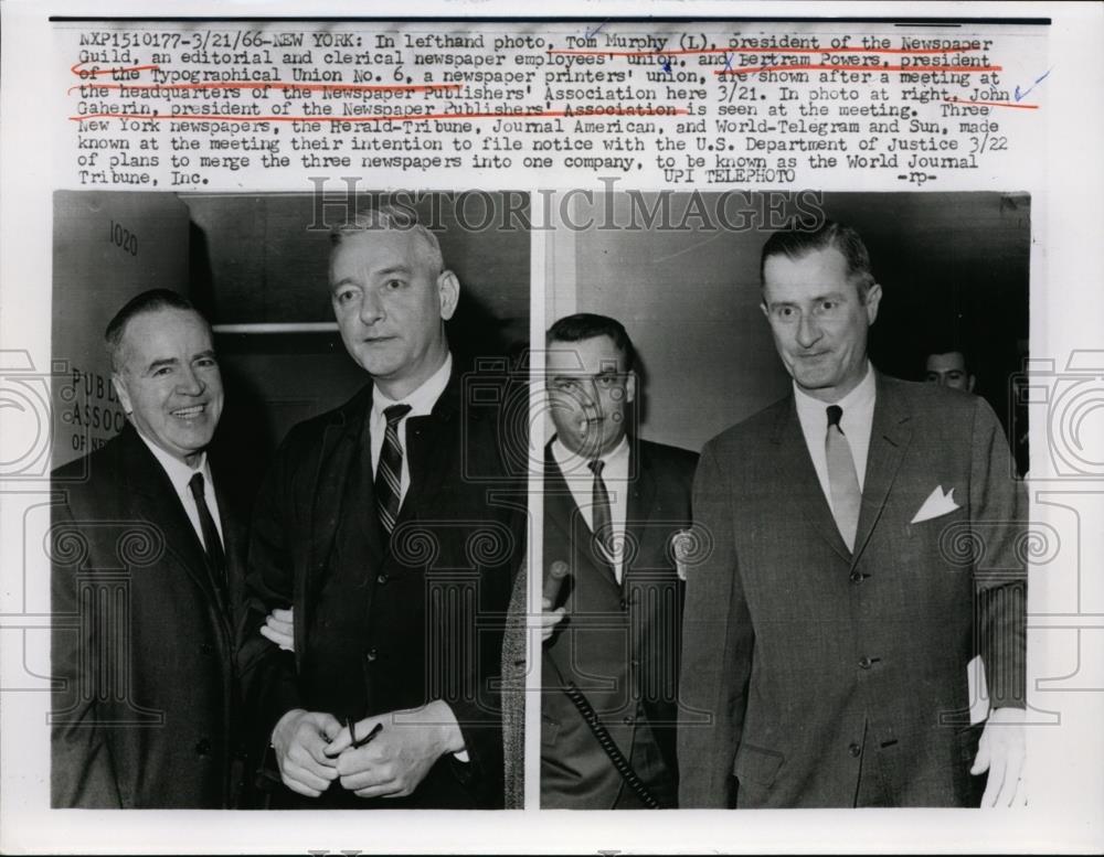 1966 Press Photo Newspaper industry officials attend meeting of Publishers Assn - Historic Images