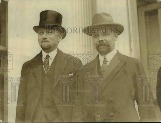 1923 Press Photo Marc Peter Minister & Dr Adolph Keller to meet President - Historic Images