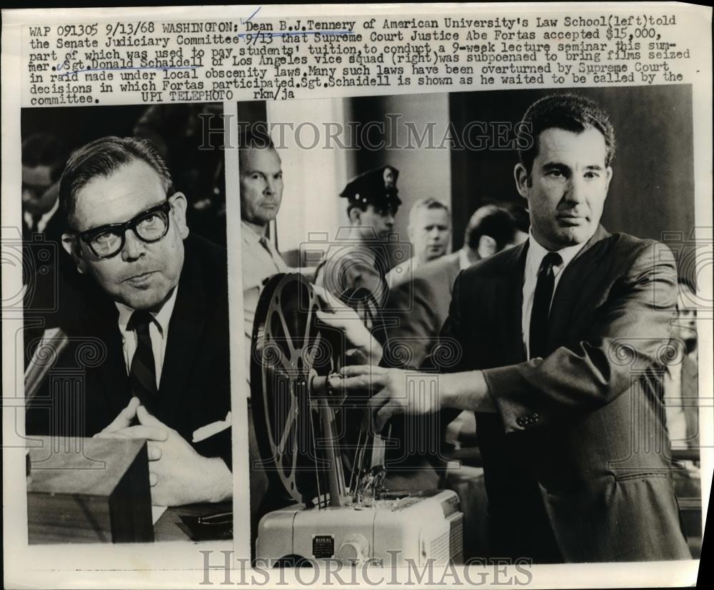 1968 Press Photo Dean BJ Tennery of American University testifies - nee95092 - Historic Images