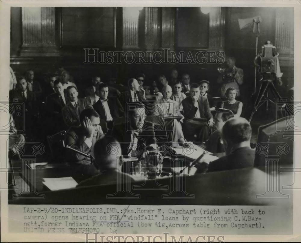 1954 Press Photo Sen Homer Capehart opens hearing on FHA loans - nef01505 - Historic Images