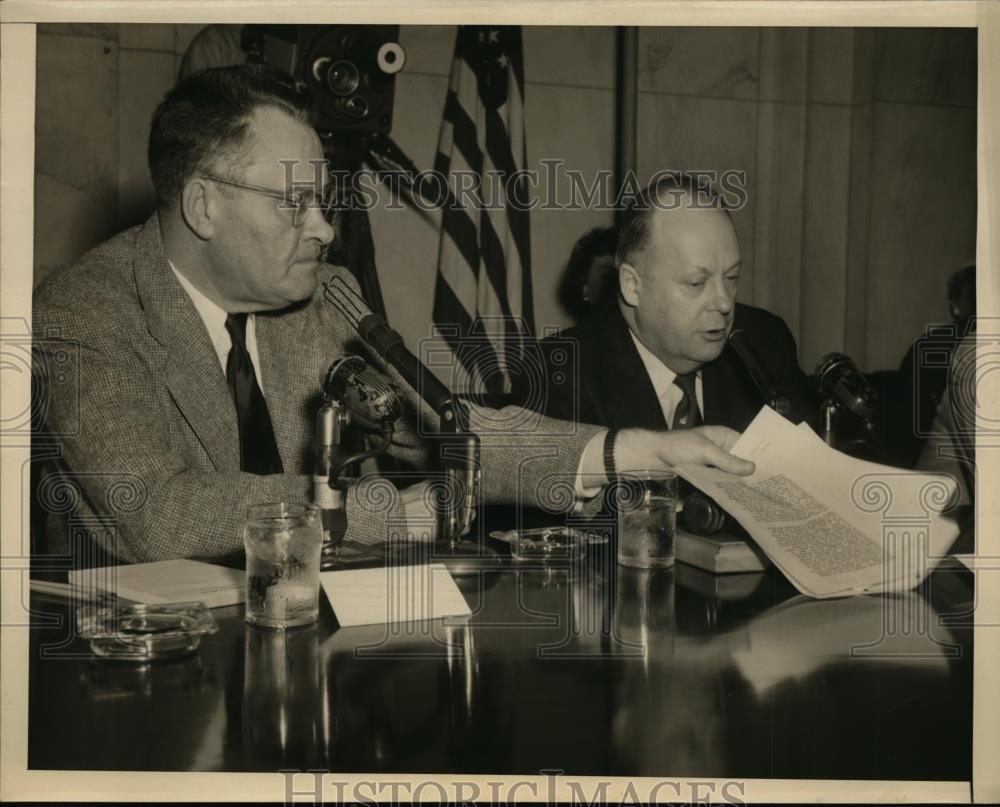 1954 Press Photo Ray Jankins and Karl E.Mundt at Senate Investigating Committee - Historic Images