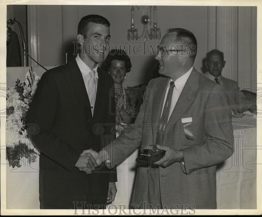 1958 Press Photo Donald J.Cole received trophy for Midwest Grand Classic - Historic Images