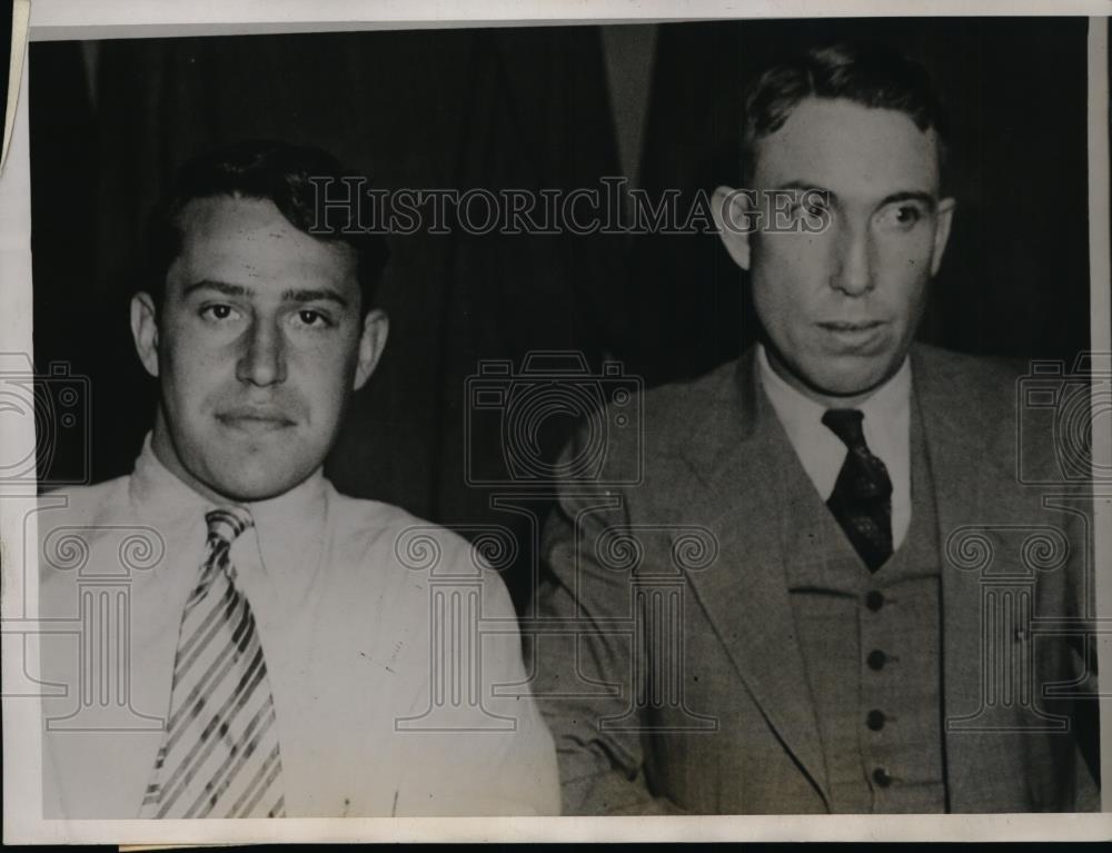 1933 Press Photo Richard Bowden And Verne Walker Robbed A Bank Truck - nee94810 - Historic Images