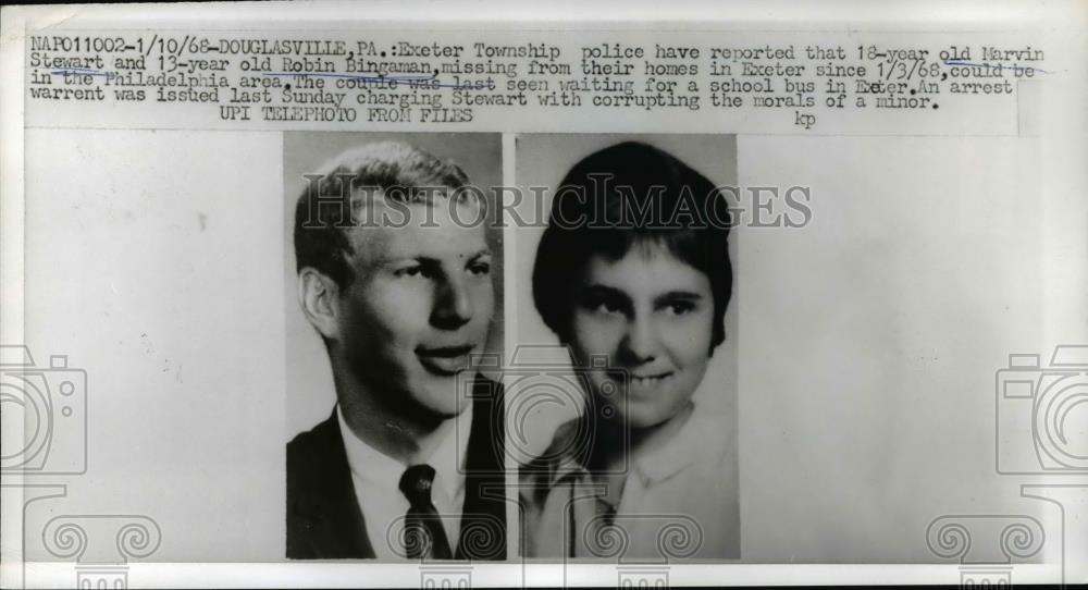 1968 Press Photo Marvin Stewart &amp; Robin Bingaman missing - nef01501 - Historic Images