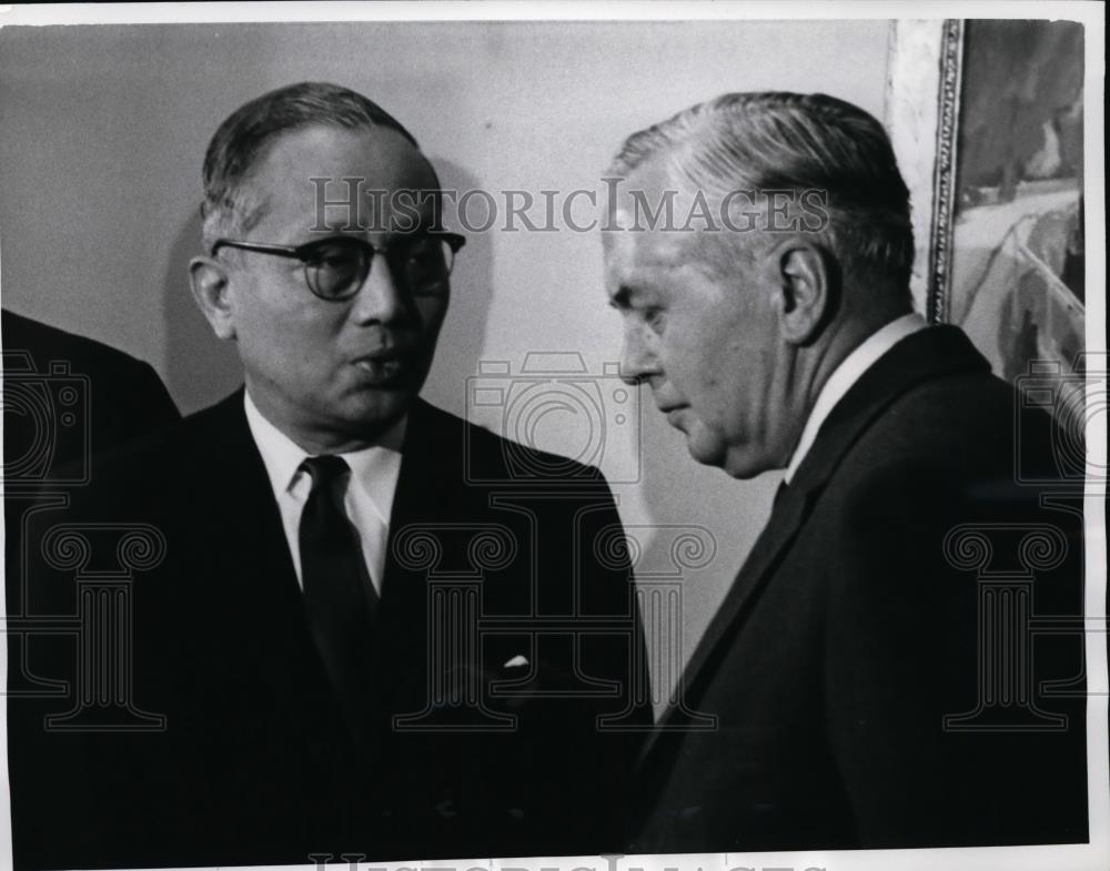 1967 Press Photo Harold Wilson,British Prime Minister and U.Thant,U.N Sec.Gen - Historic Images