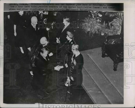 1951 Press Photo Princess Elizabeth & husband Duke of Edinburgh tour Quebec - Historic Images