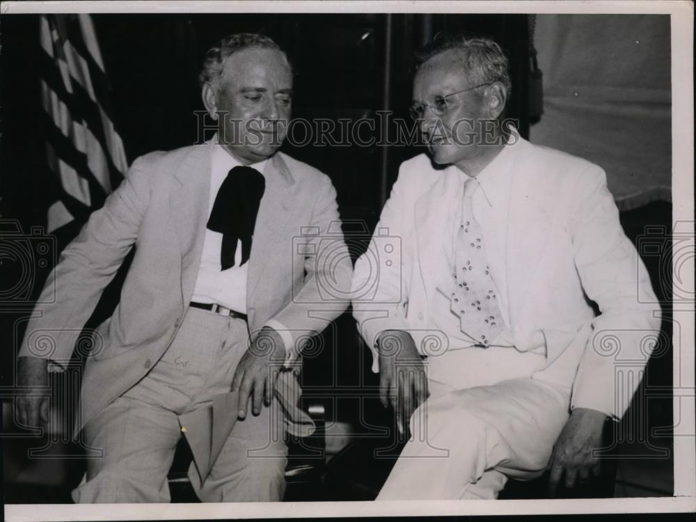 1936 Press Photo U.S. Controller Visits Kansas Governor - nef00343 - Historic Images