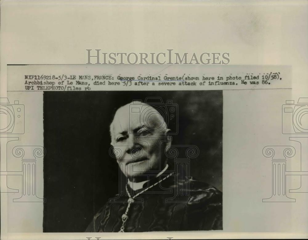 1959 Press Photo George Cardinal Grente died in Le Mans France - nee95085 - Historic Images